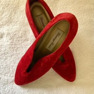 Vintage Red Suede Shoes (never worn)